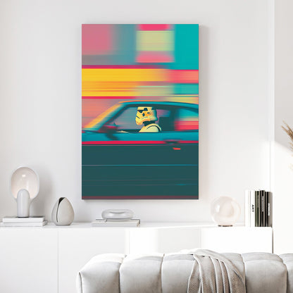 Stormtrooper glitch effect pop art with retro neon colours wall art print