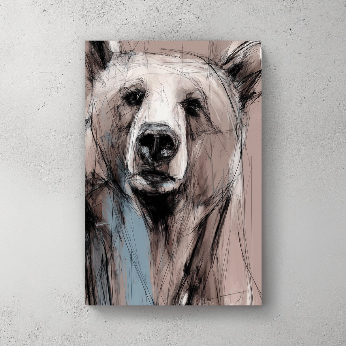 Bear wildlife sketch minimalist wall art print