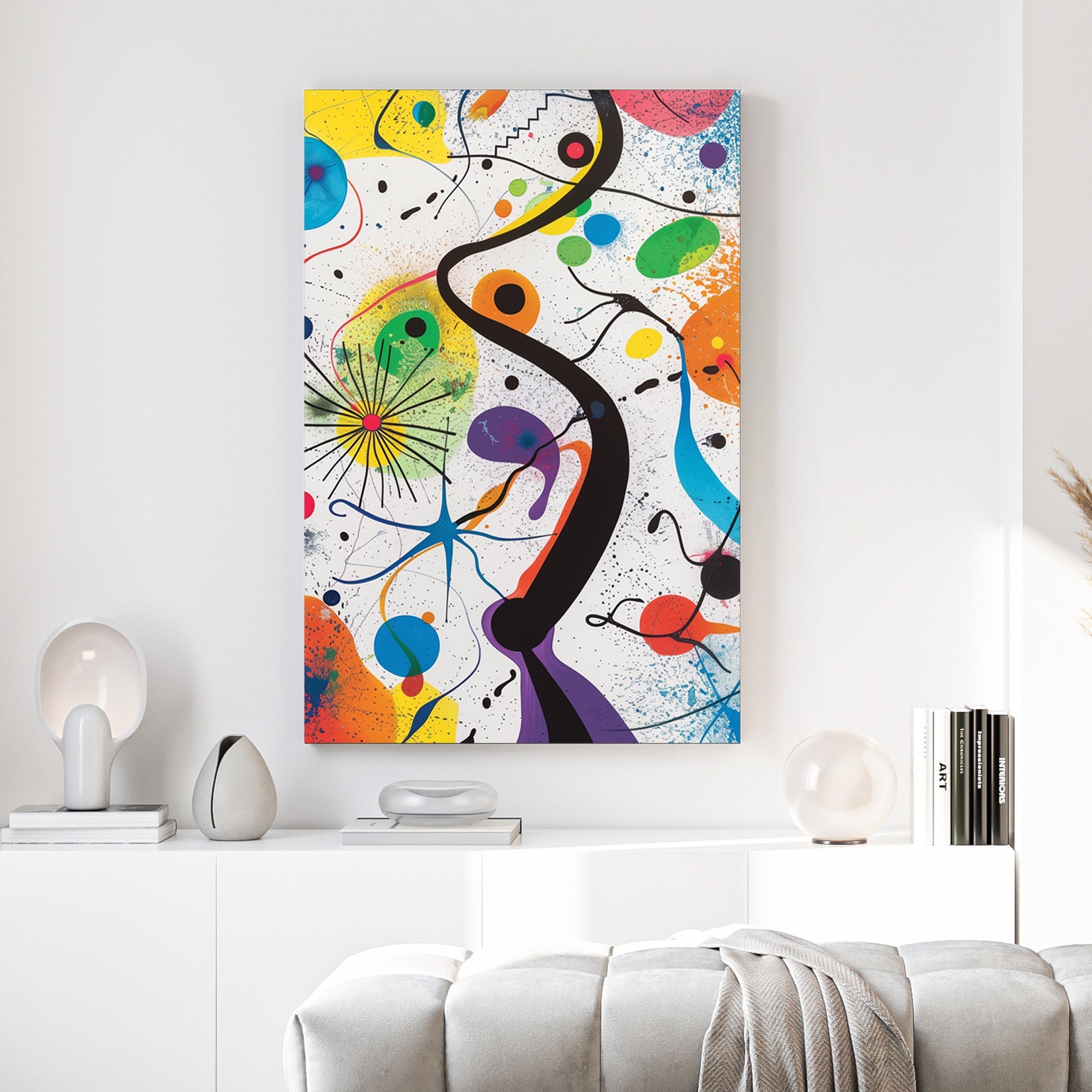 Abstract expressionism splatter colourful wall art print