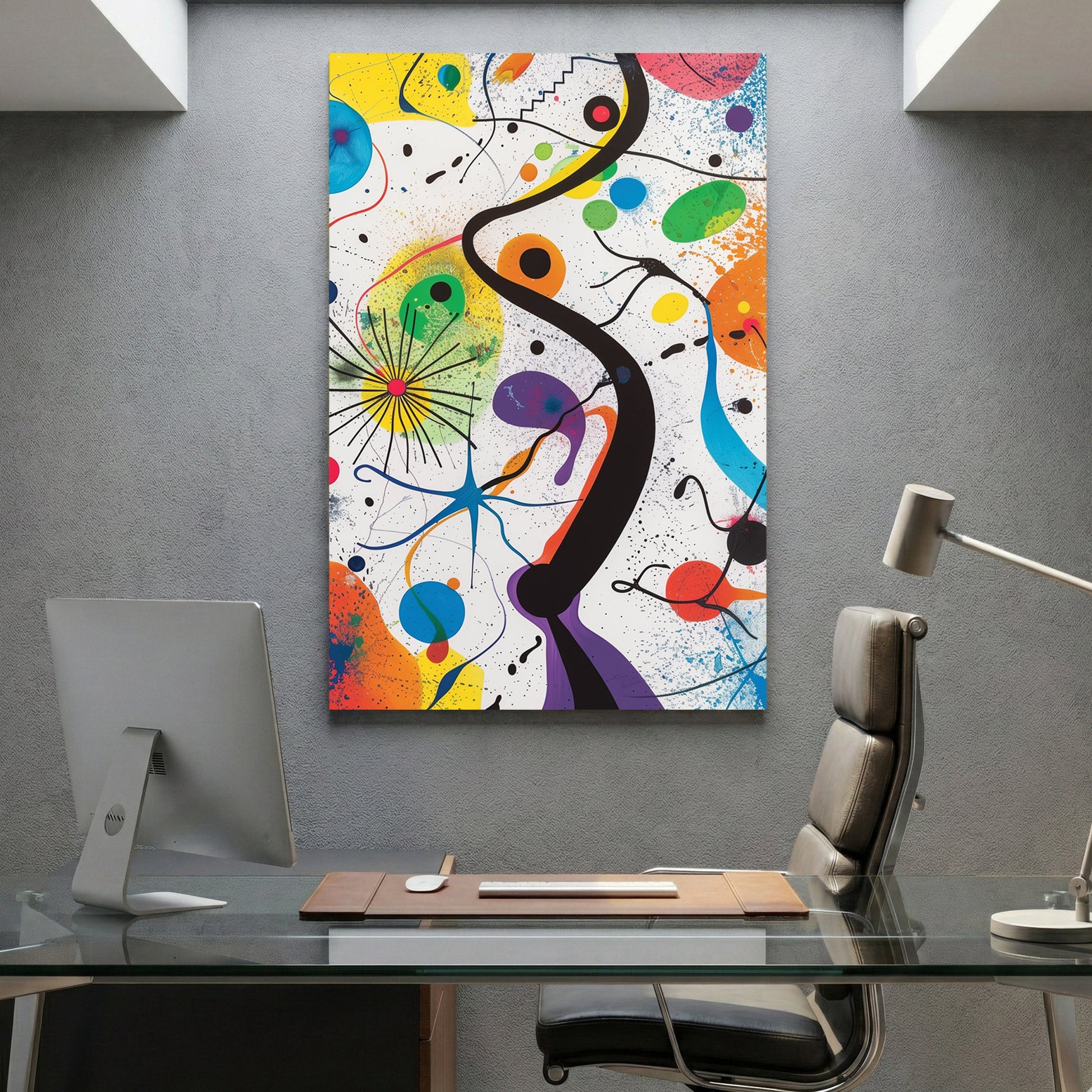 Abstract expressionism splatter colourful wall art print
