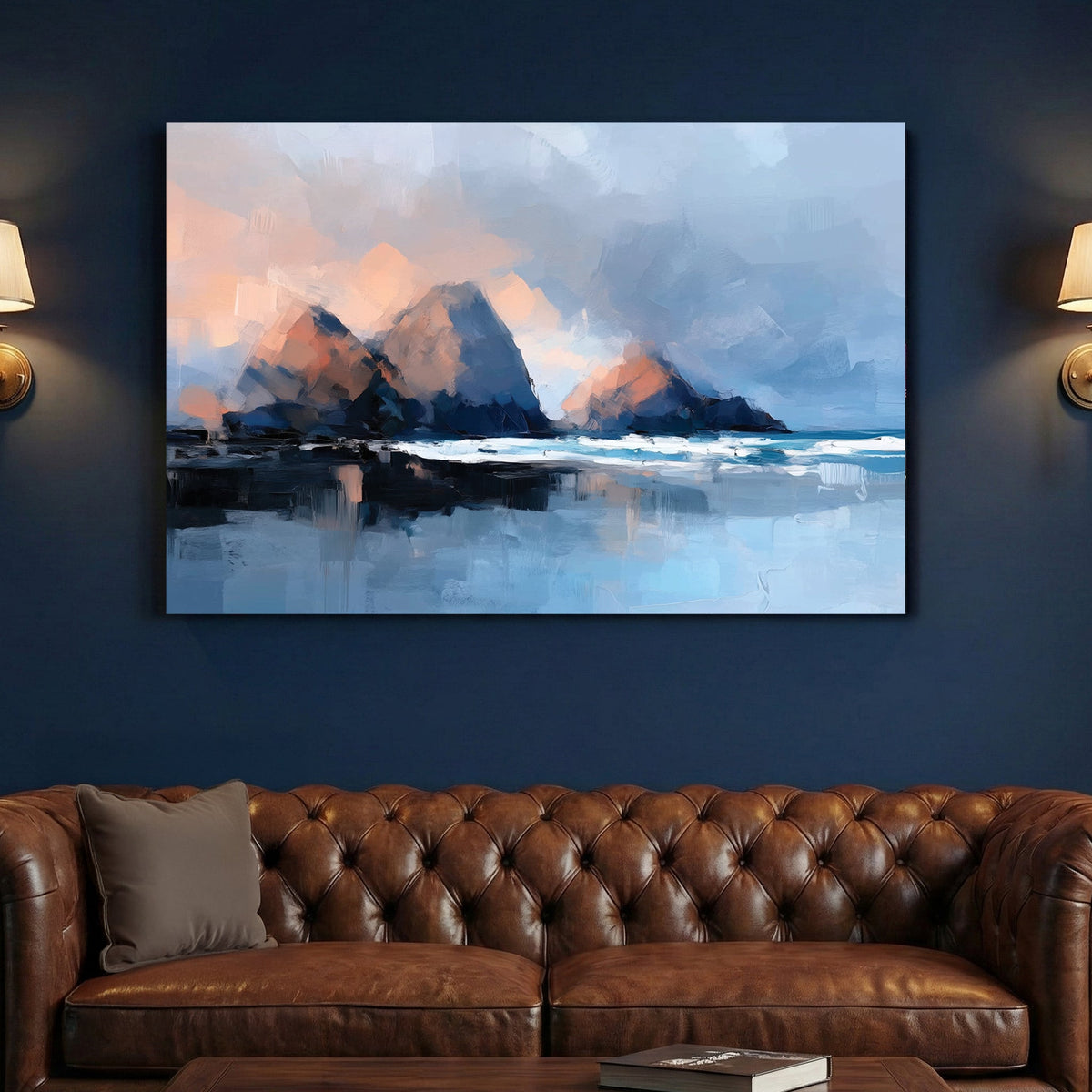 Mountain landscape impressionist modern wall art print