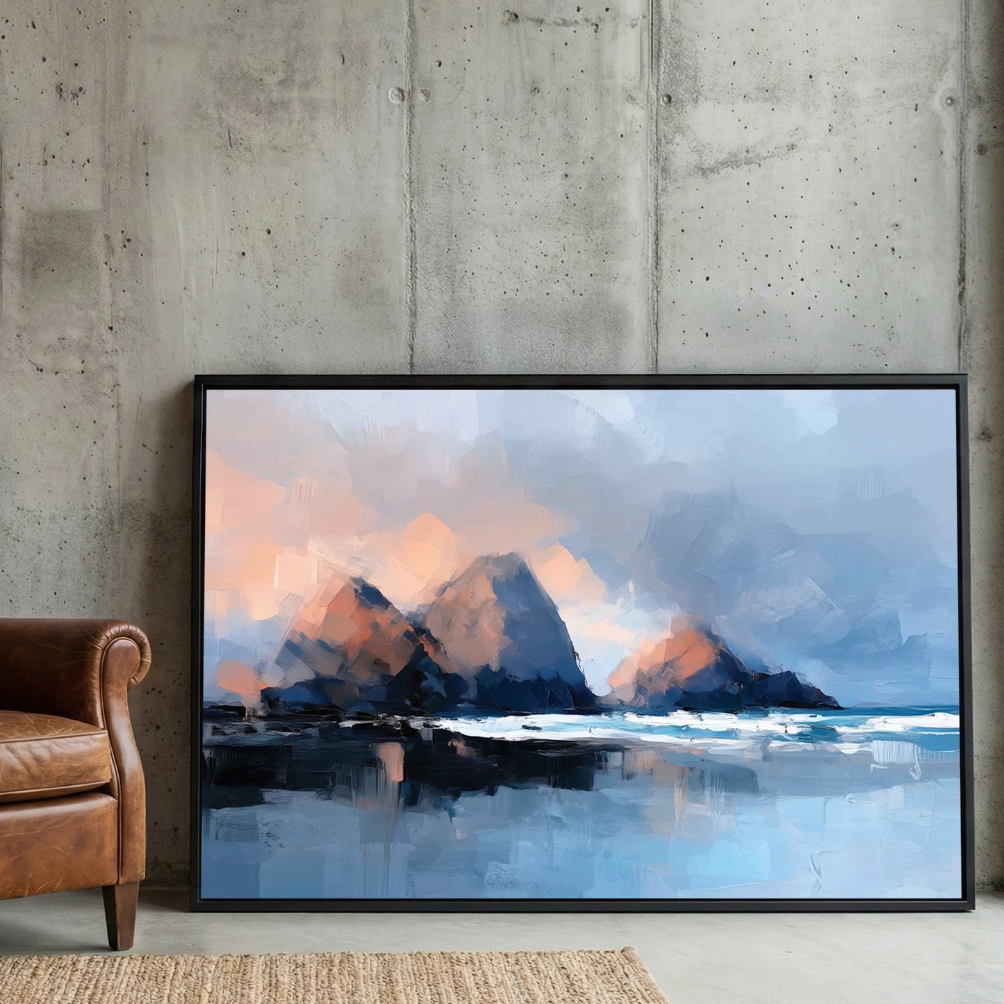 Mountain landscape impressionist modern wall art print