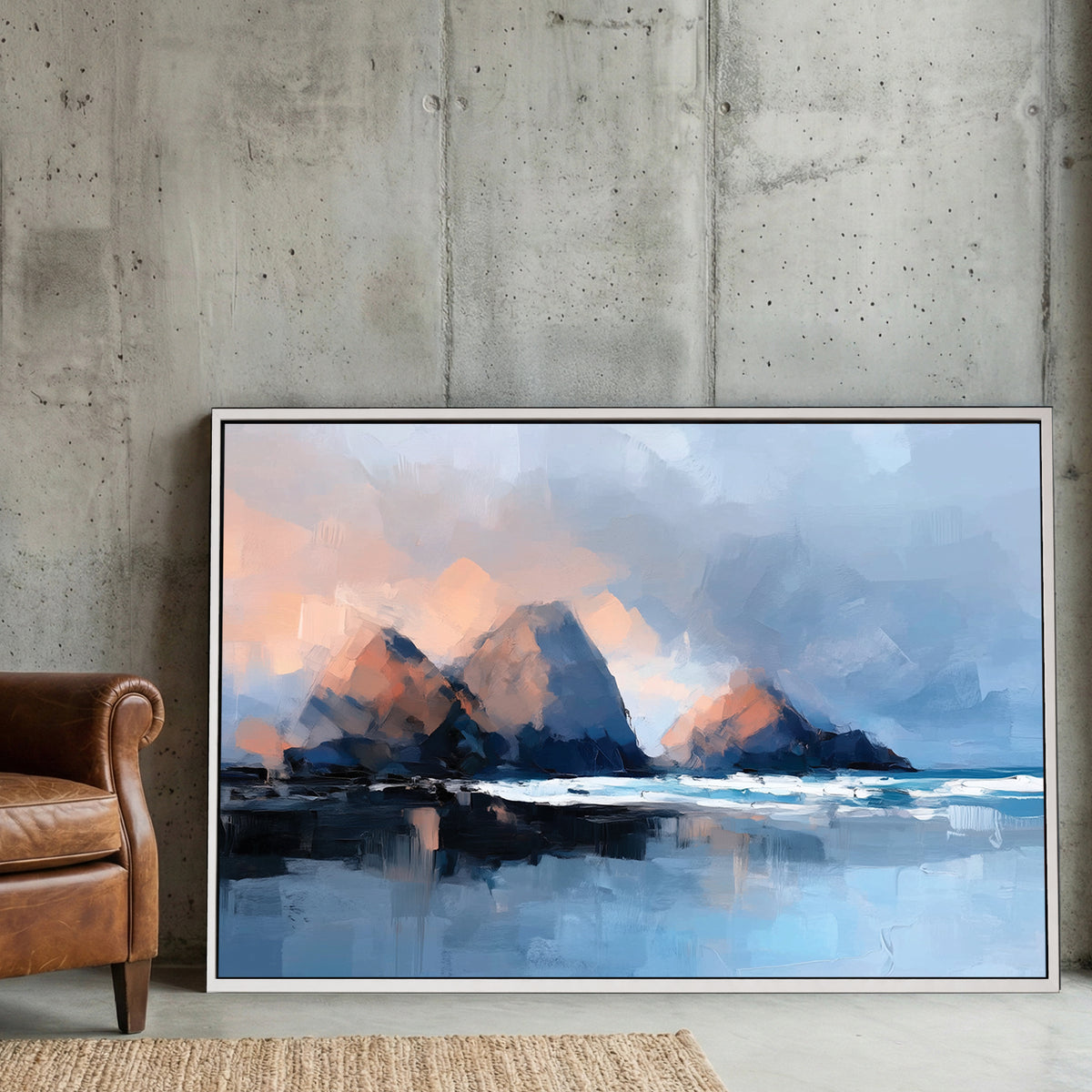 Mountain landscape impressionist modern wall art print
