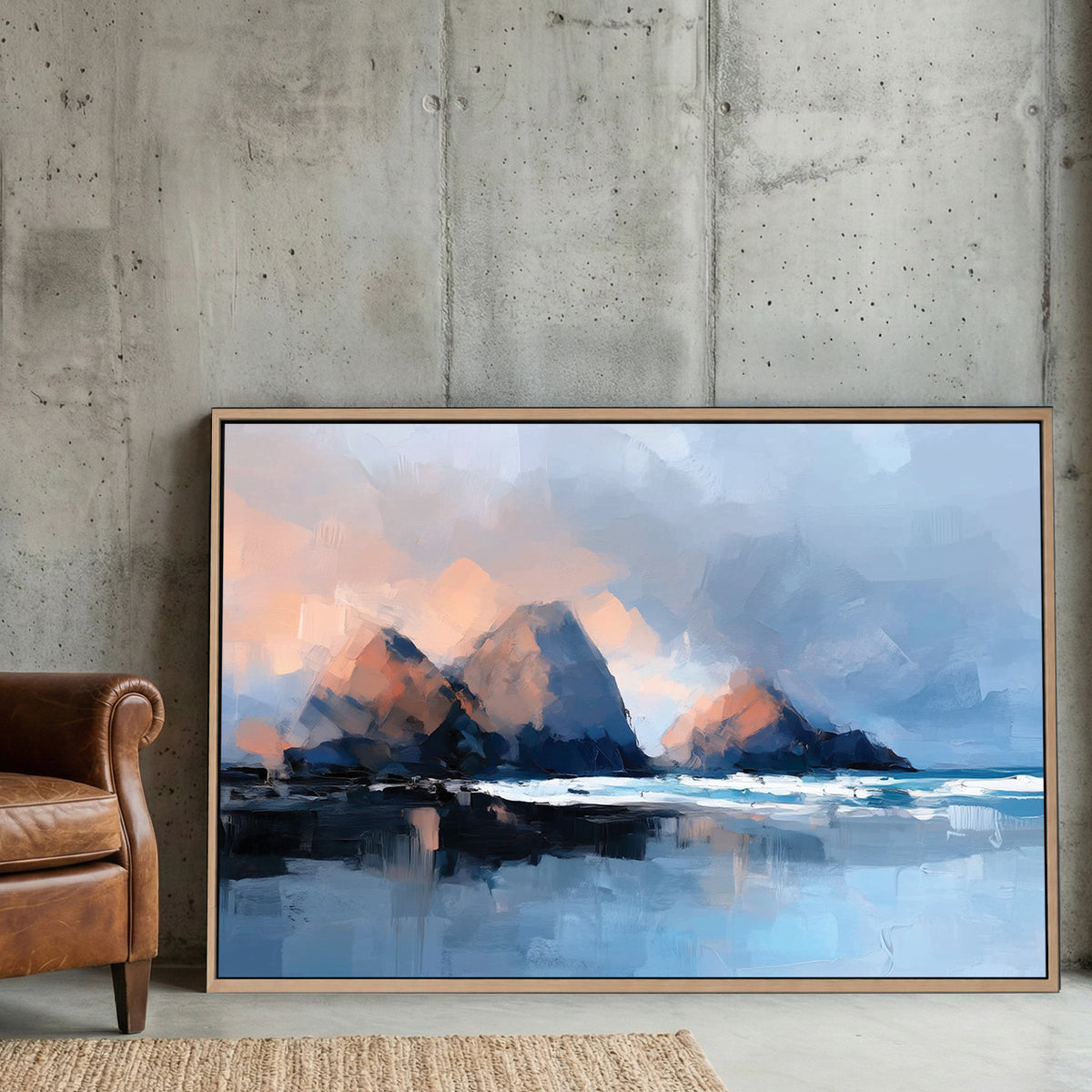 Mountain landscape impressionist modern wall art print