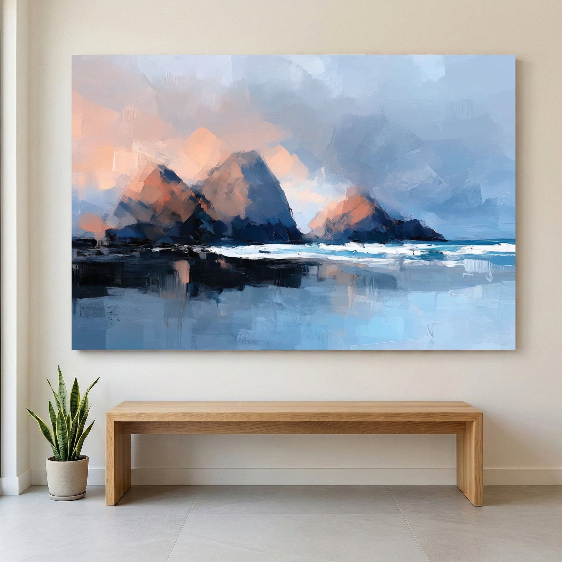 Mountain landscape impressionist modern wall art print