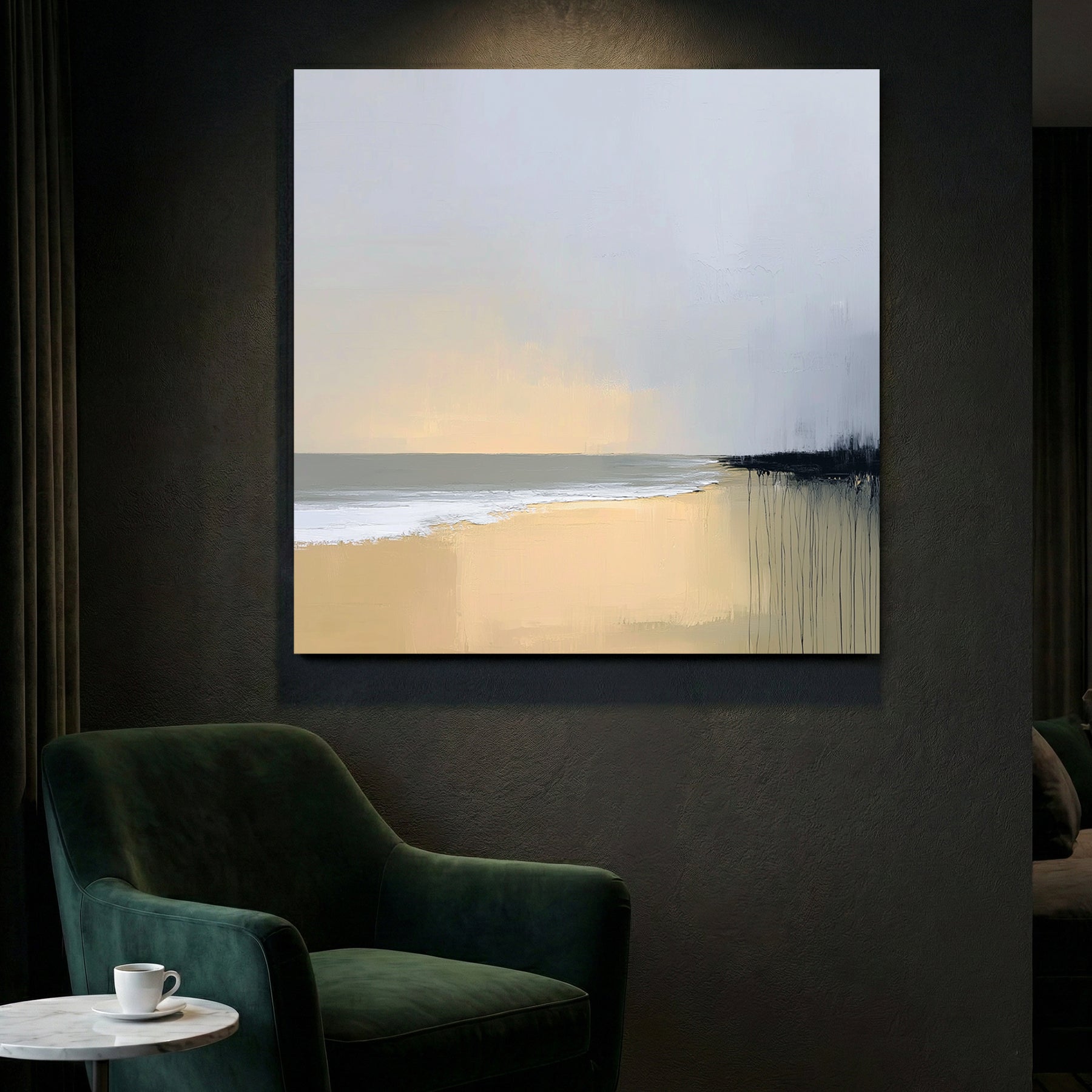 Beach landscape contemporary minimalist wall art print