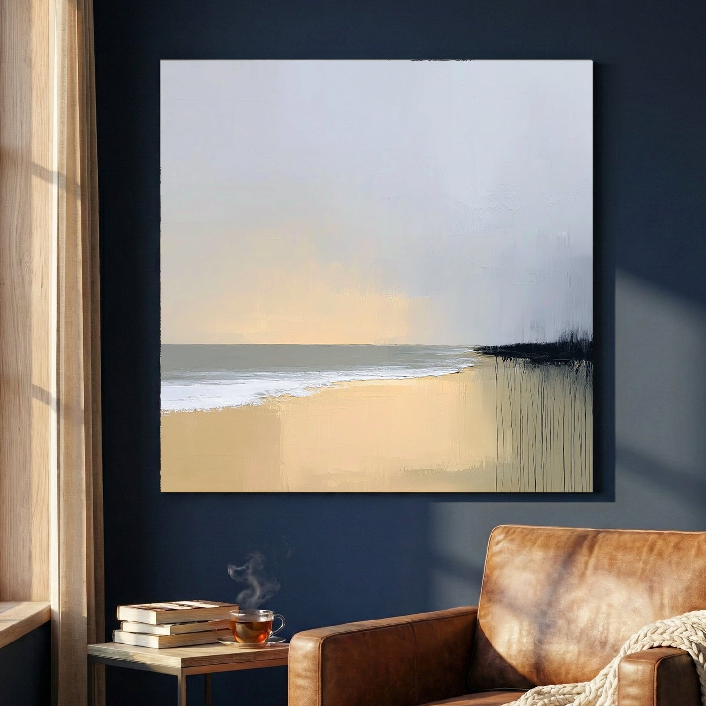 Beach landscape contemporary minimalist wall art print
