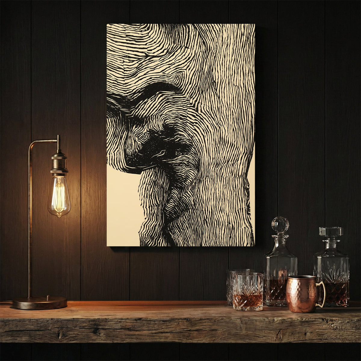Profile portrait line art minimal wall art print