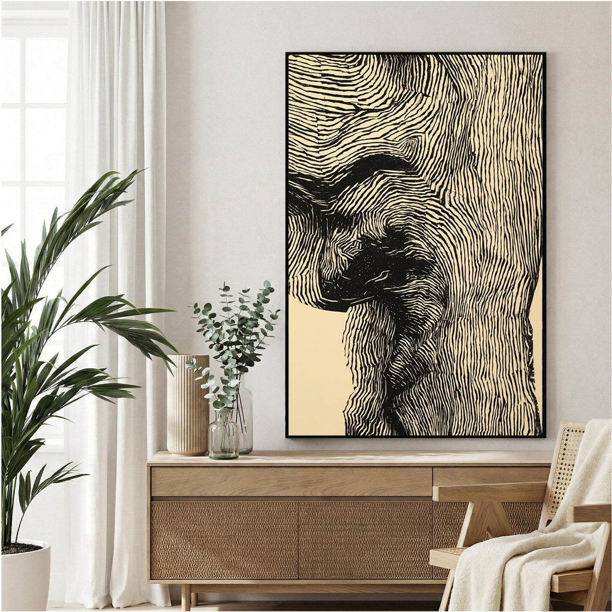 Profile portrait line art minimal wall art print