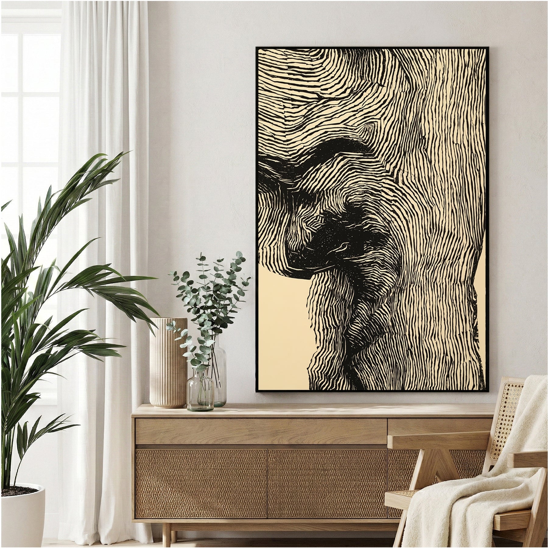 Profile portrait line art minimal wall art print