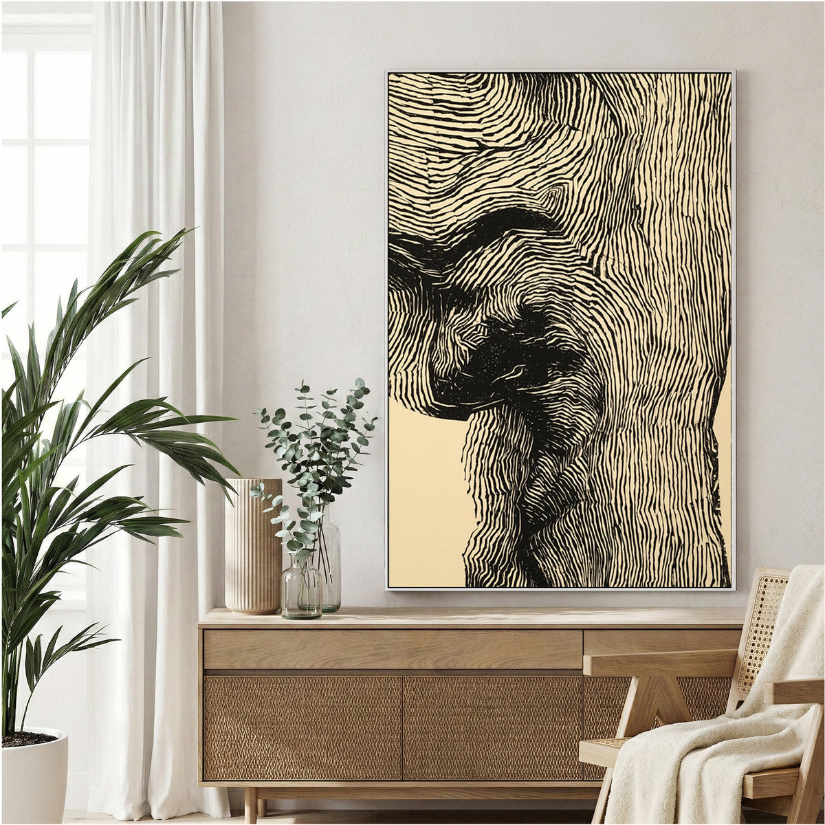 Profile portrait line art minimal wall art print