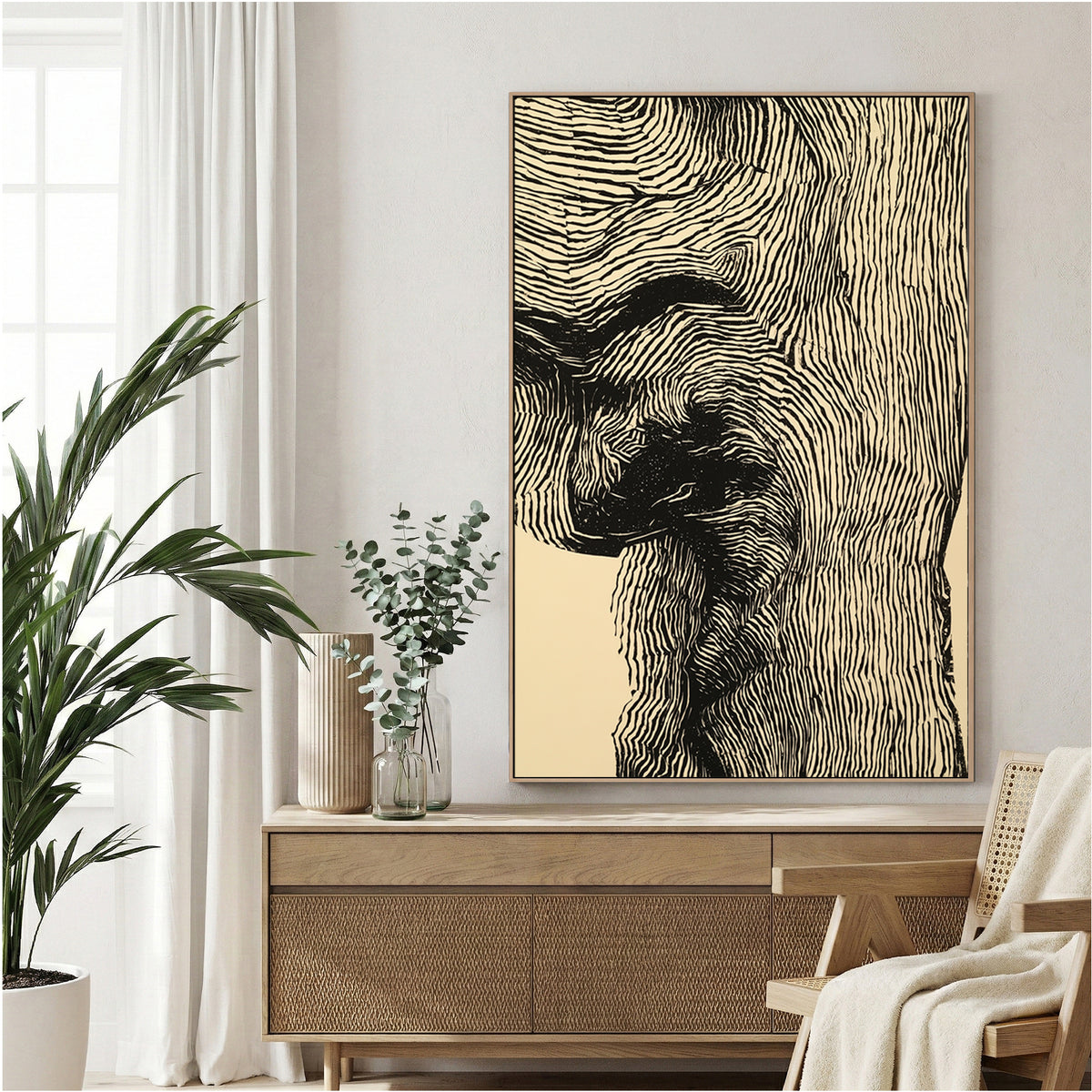 Profile portrait line art minimal wall art print