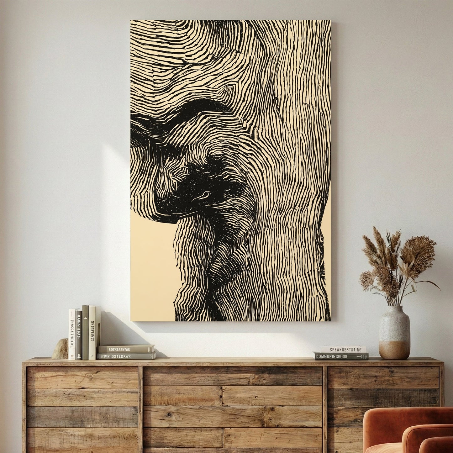 Profile portrait line art minimal wall art print
