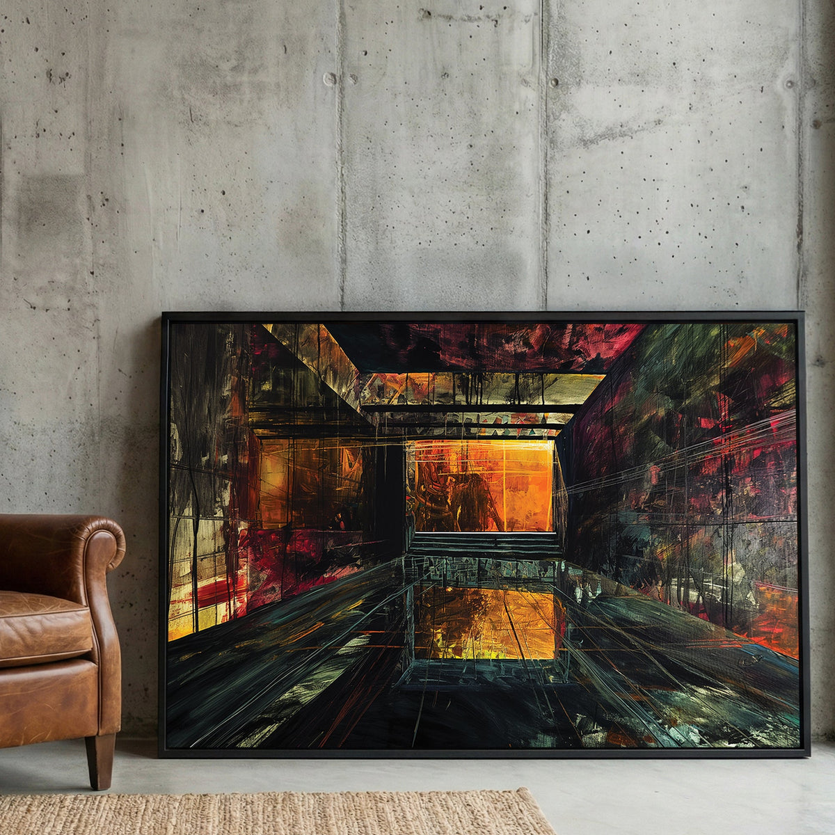 Urban industrial street art gritty wall art print