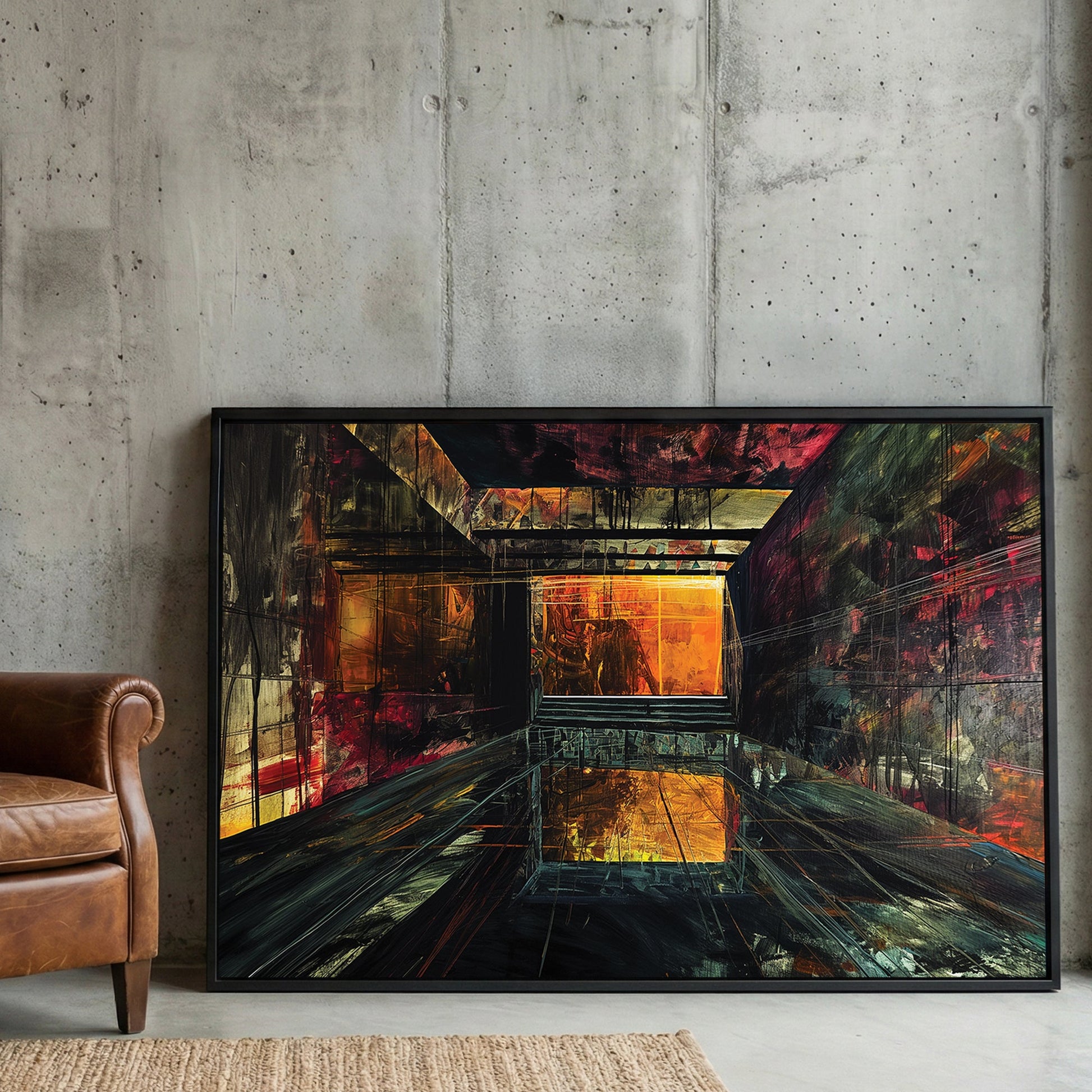 Urban industrial street art gritty wall art print