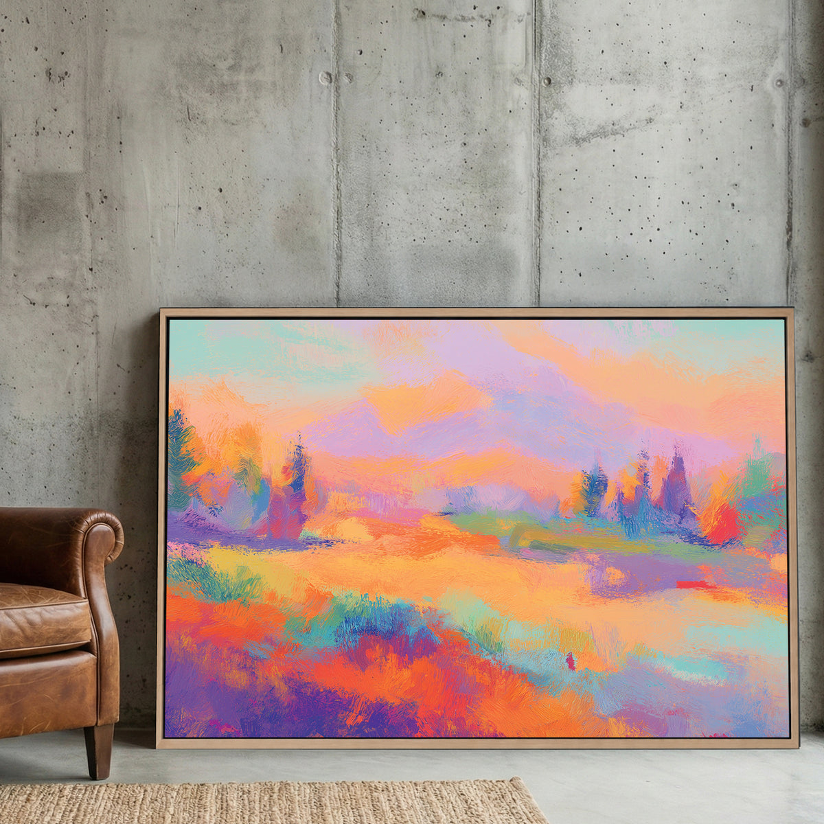 Nature landscape impressionist colourful wall art print