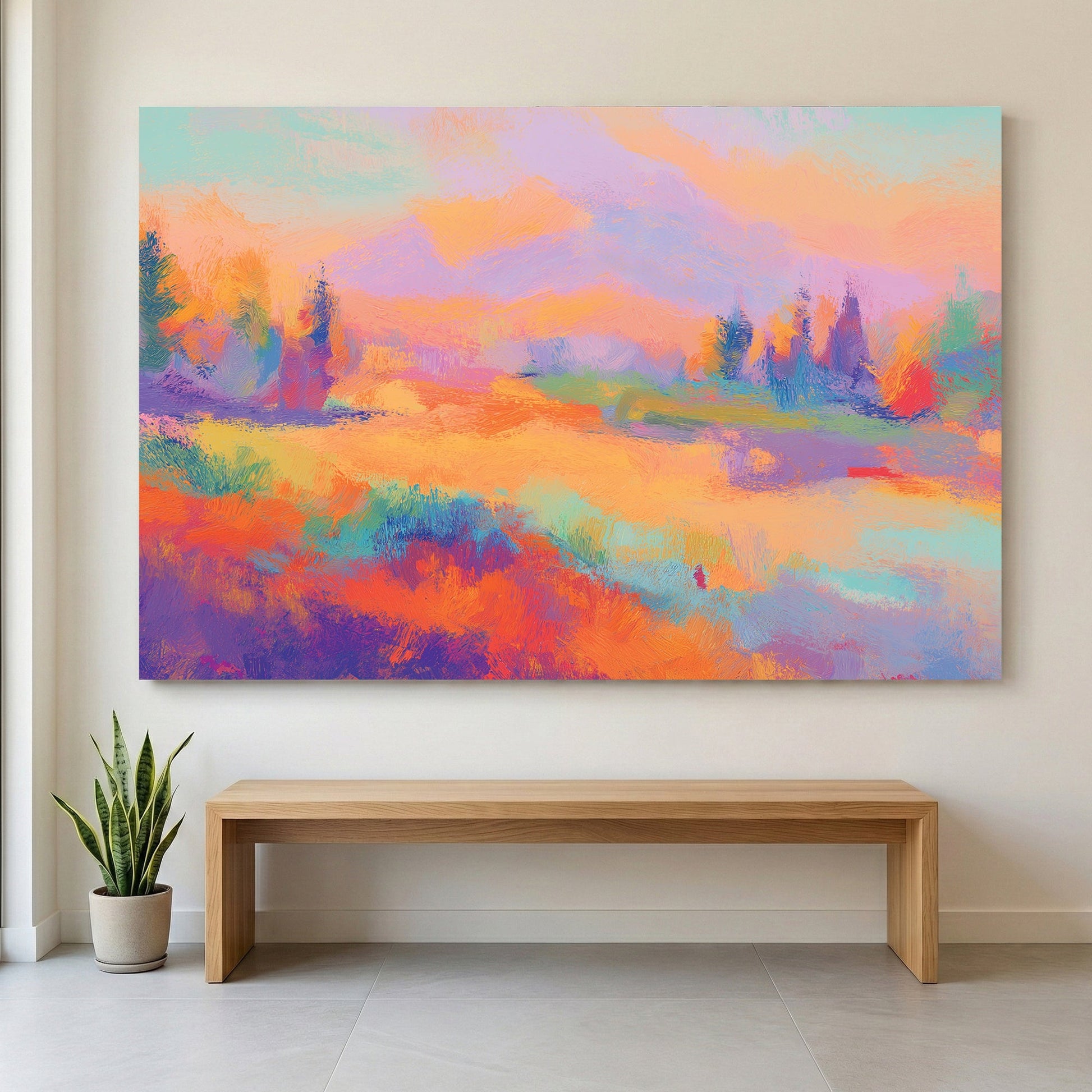 Nature landscape impressionist colourful wall art print