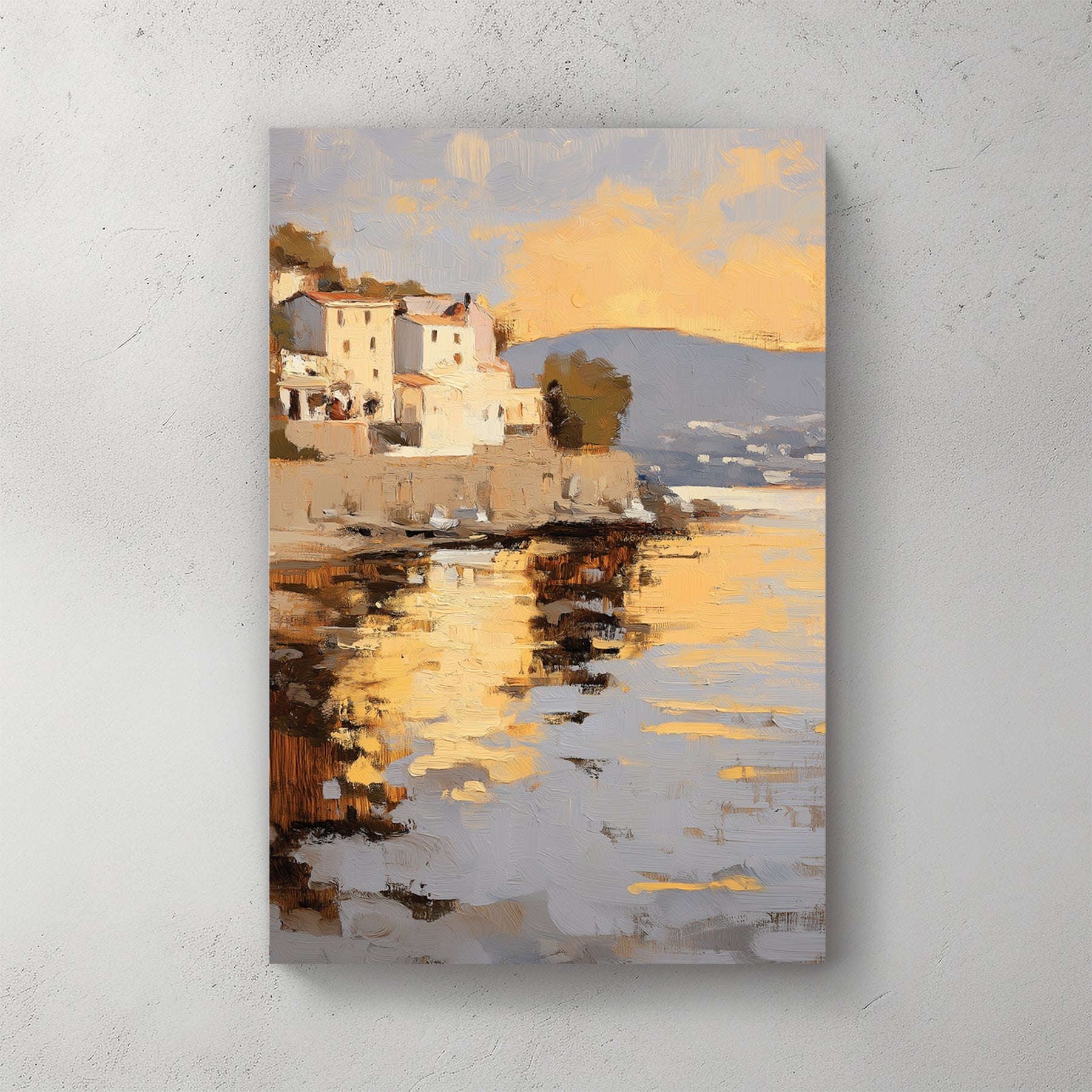 Mediterranean villa impressionist landscape wall art print