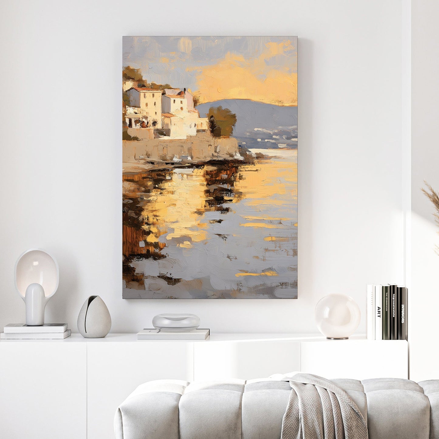 Mediterranean villa impressionist landscape wall art print