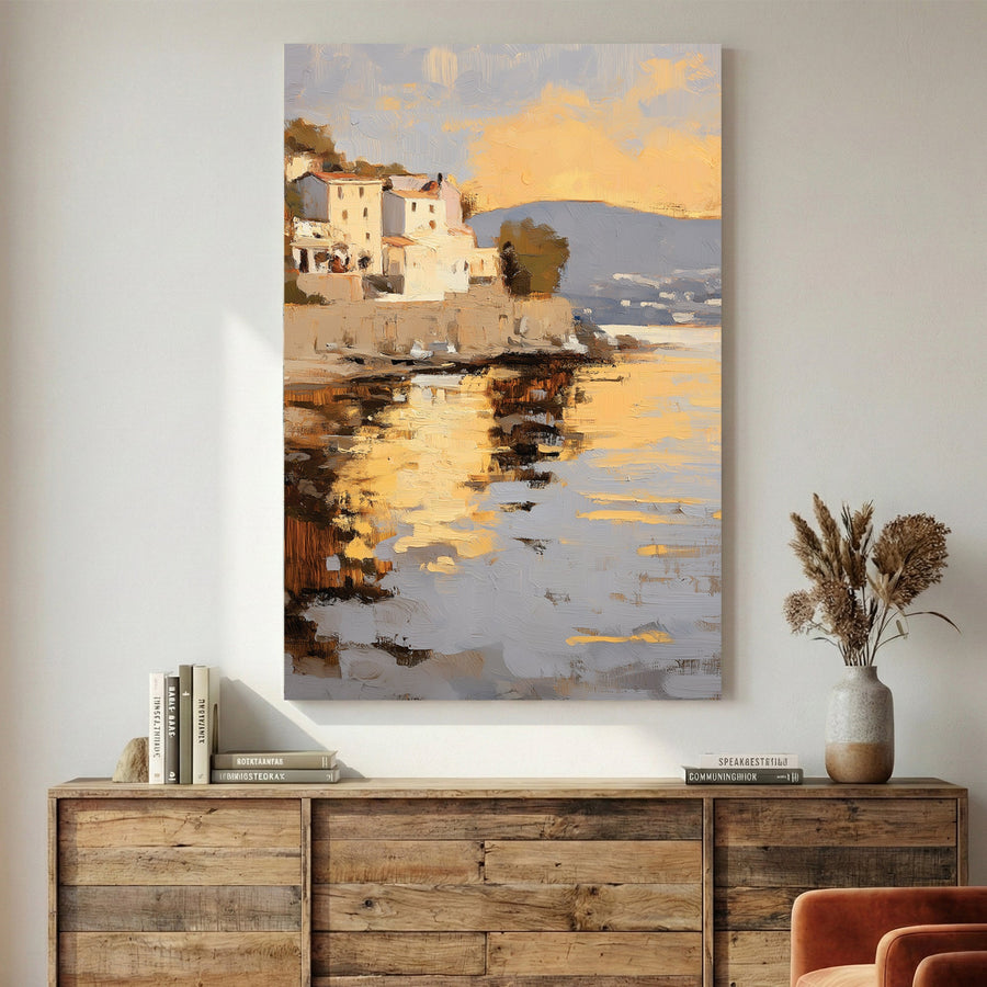 Mediterranean villa impressionist landscape wall art print