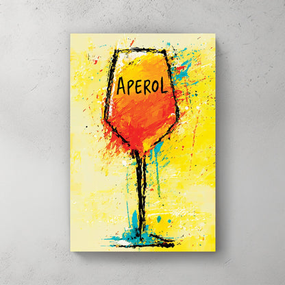 Aperol Spritz pop art wall art print with bold colours