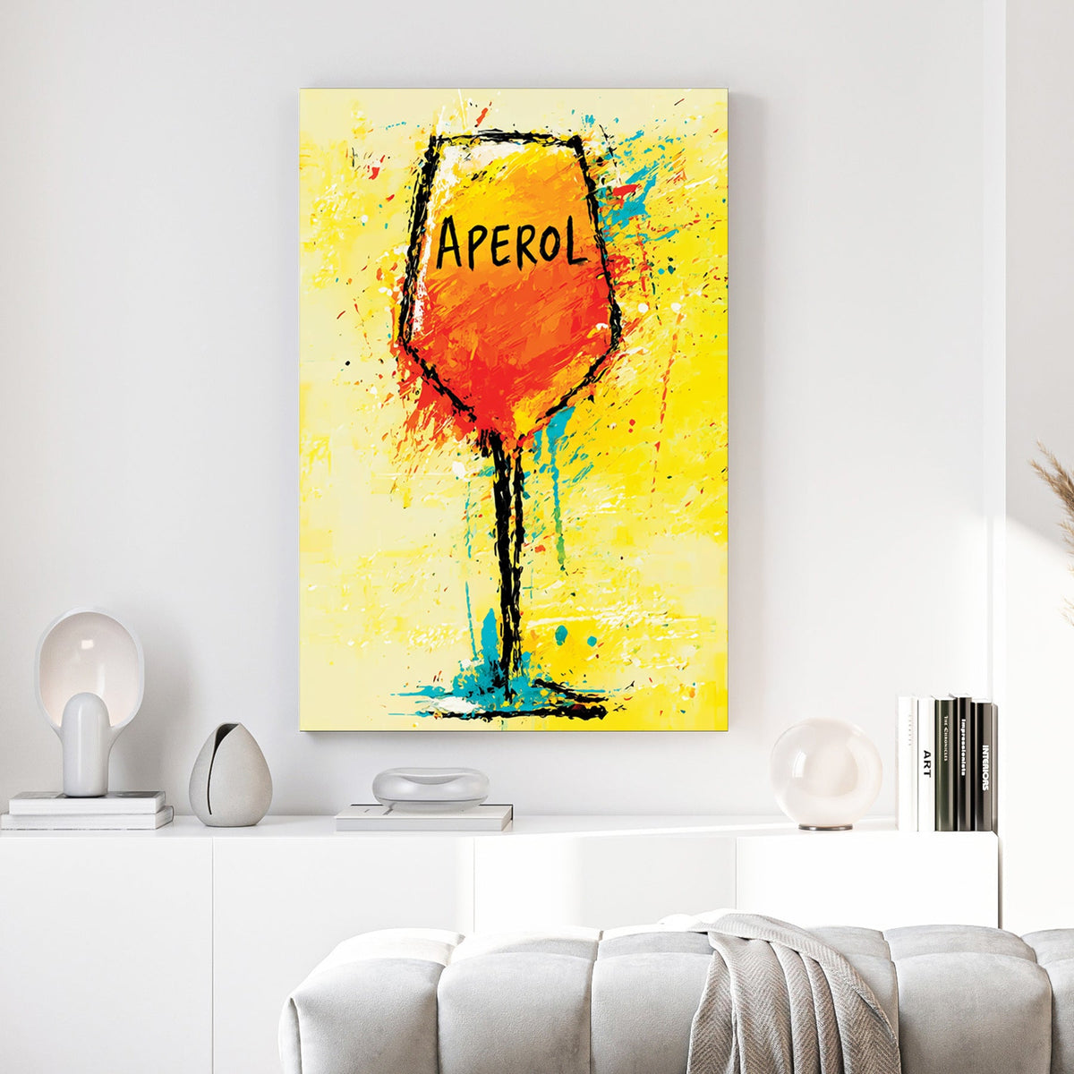 Aperol Spritz pop art wall art print with bold colours