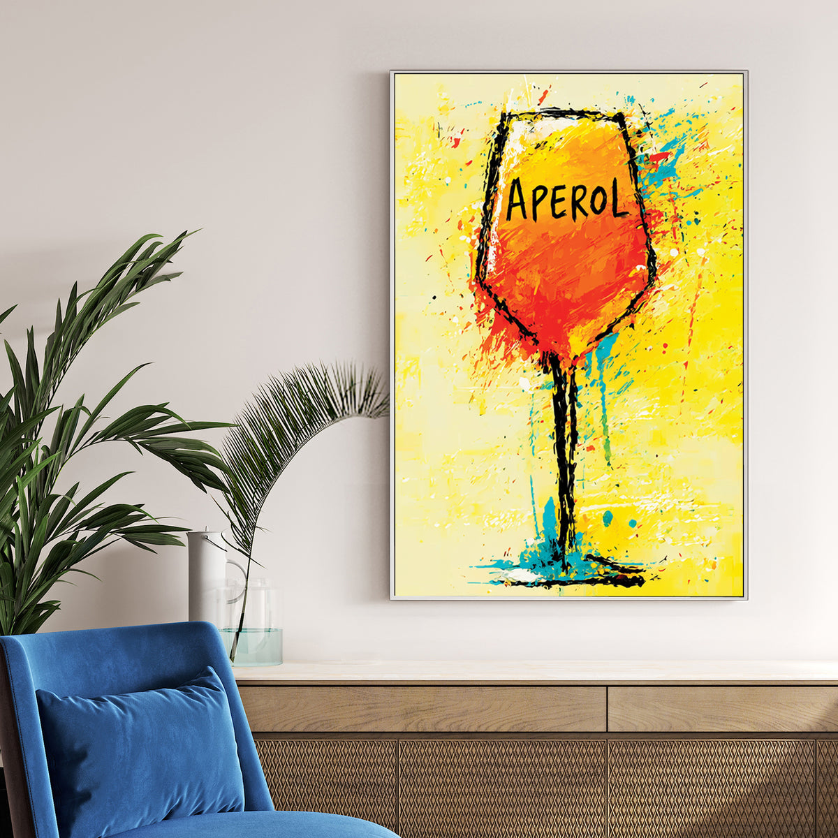 Aperol Spritz pop art wall art print with bold colours