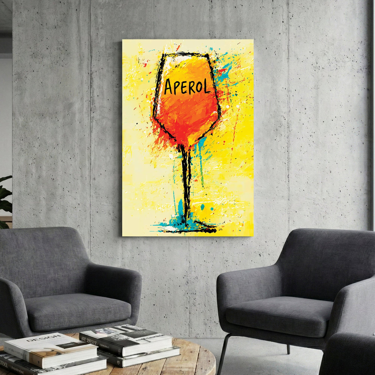 Aperol Spritz pop art wall art print with bold colours