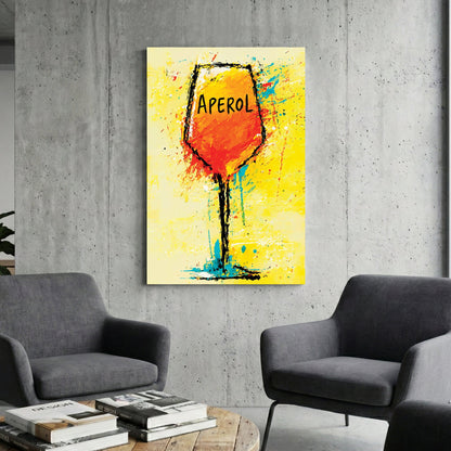 Aperol Spritz pop art wall art print with bold colours