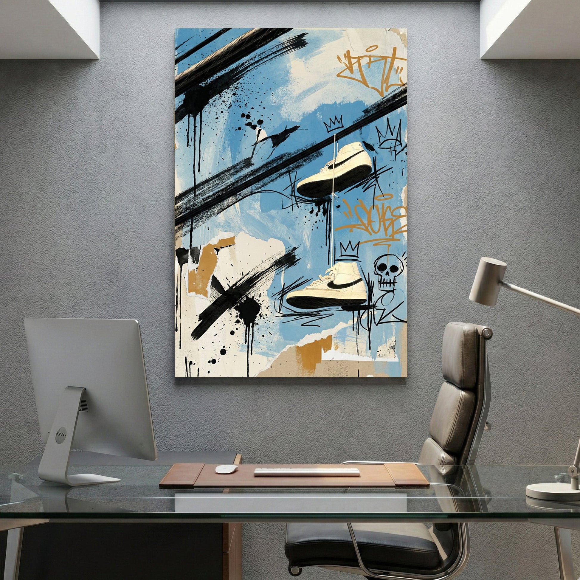 No Excuses motivational typography sketch wall art