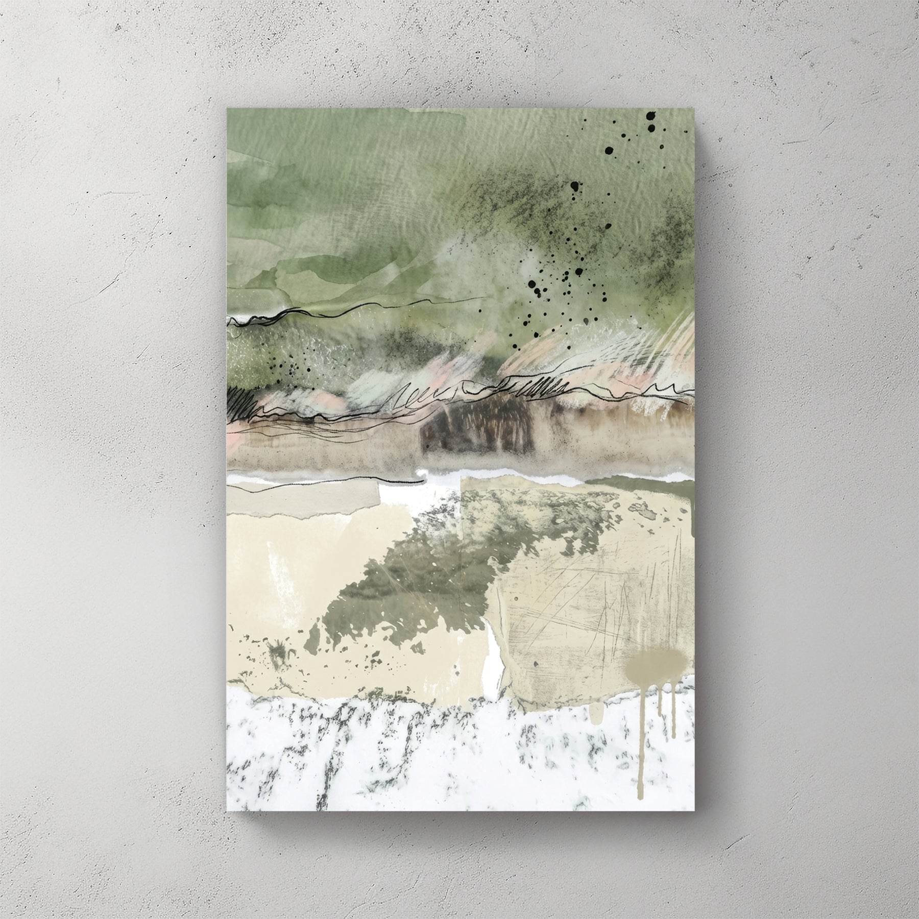 Abstract landscape watercolour minimal nature wall art print