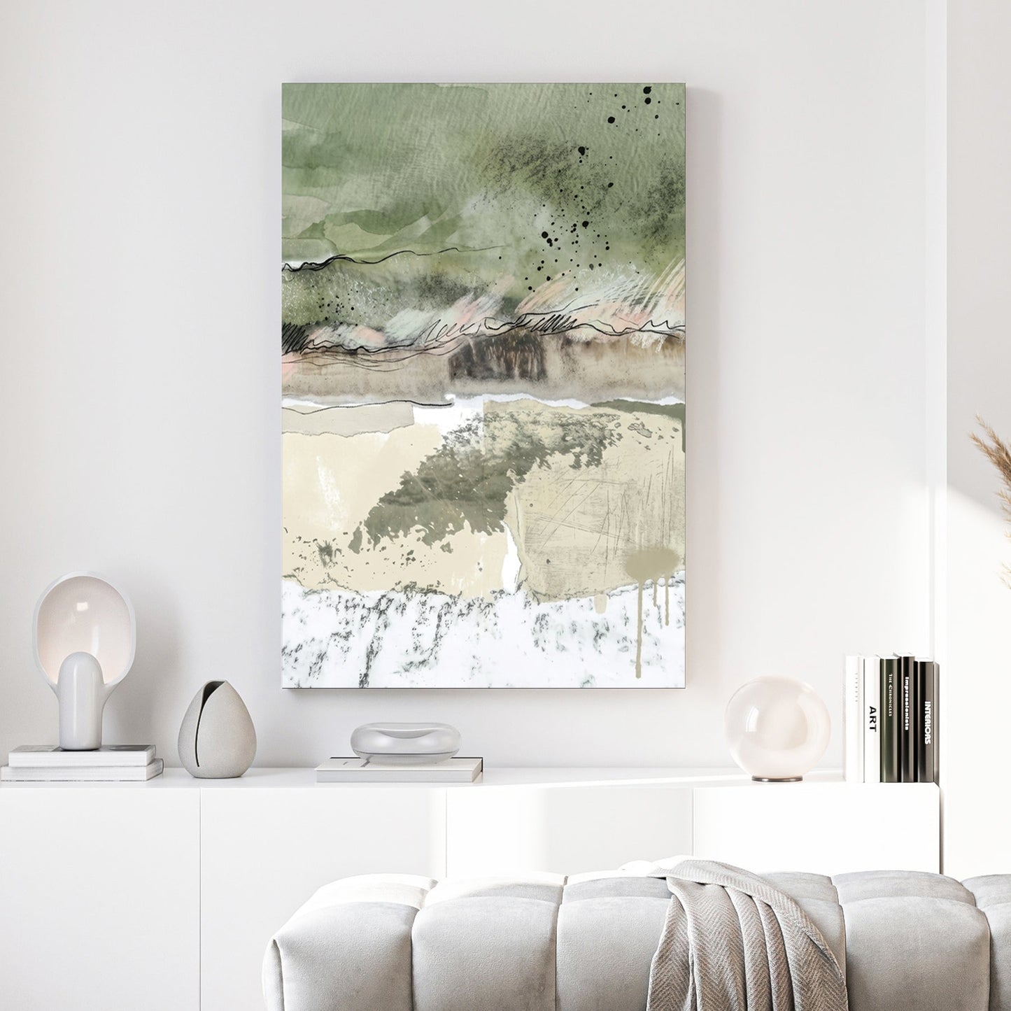 Abstract landscape watercolour minimal nature wall art print