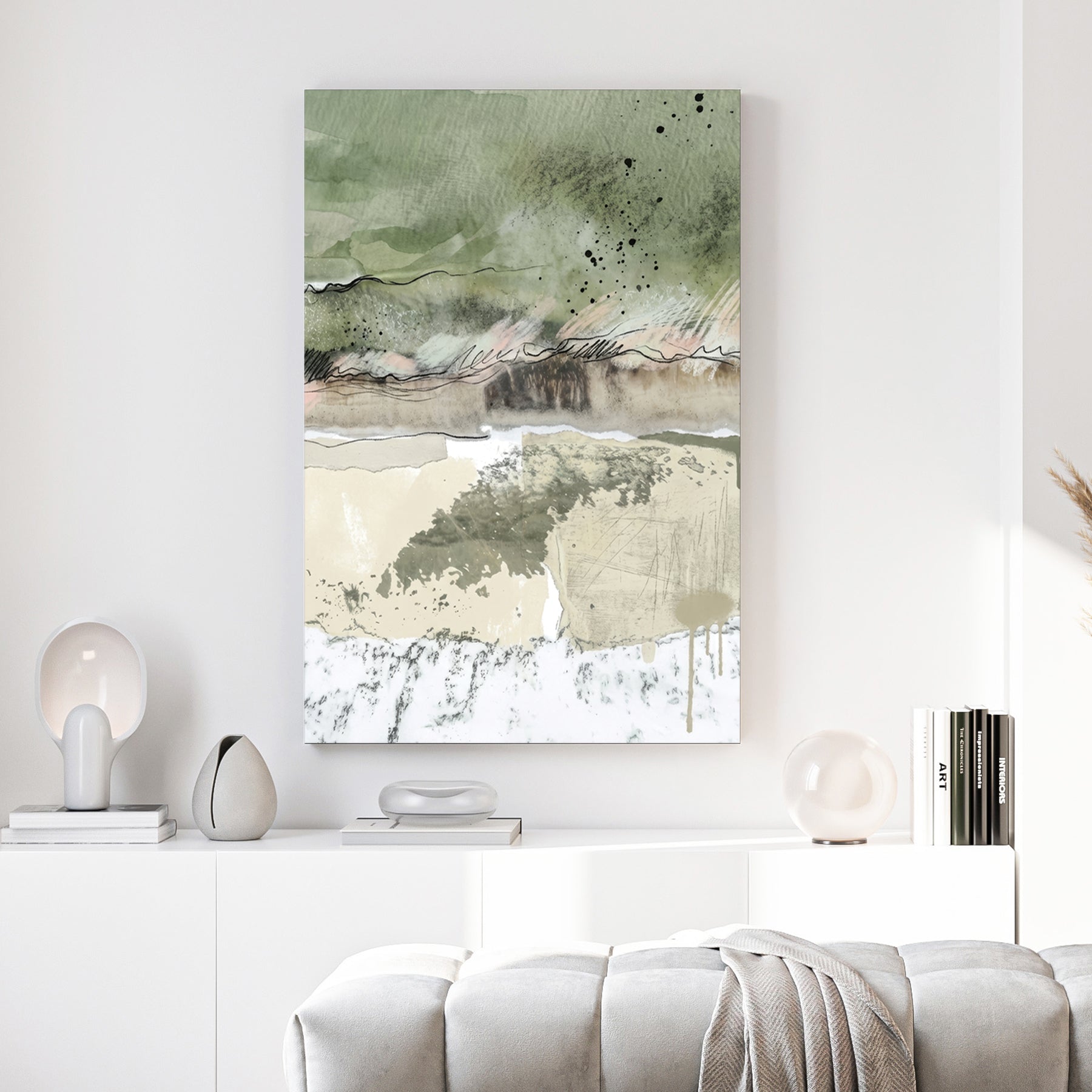 Abstract landscape watercolour minimal nature wall art print