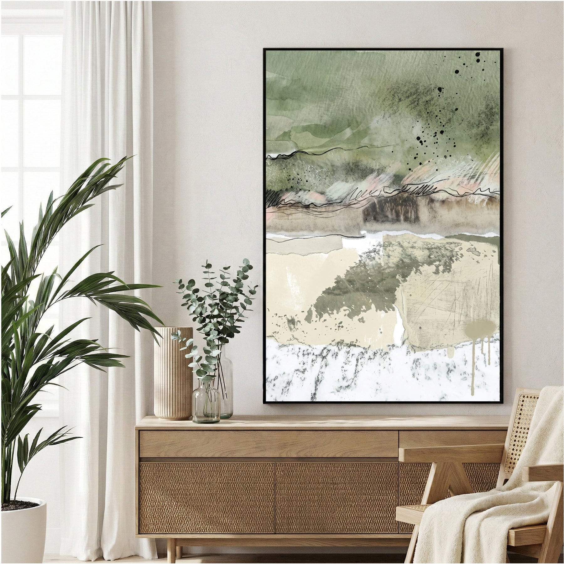 Abstract landscape watercolour minimal nature wall art print
