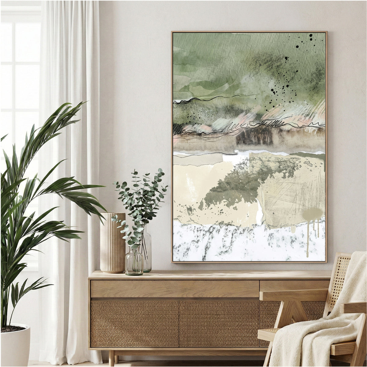 Abstract landscape watercolour minimal nature wall art print