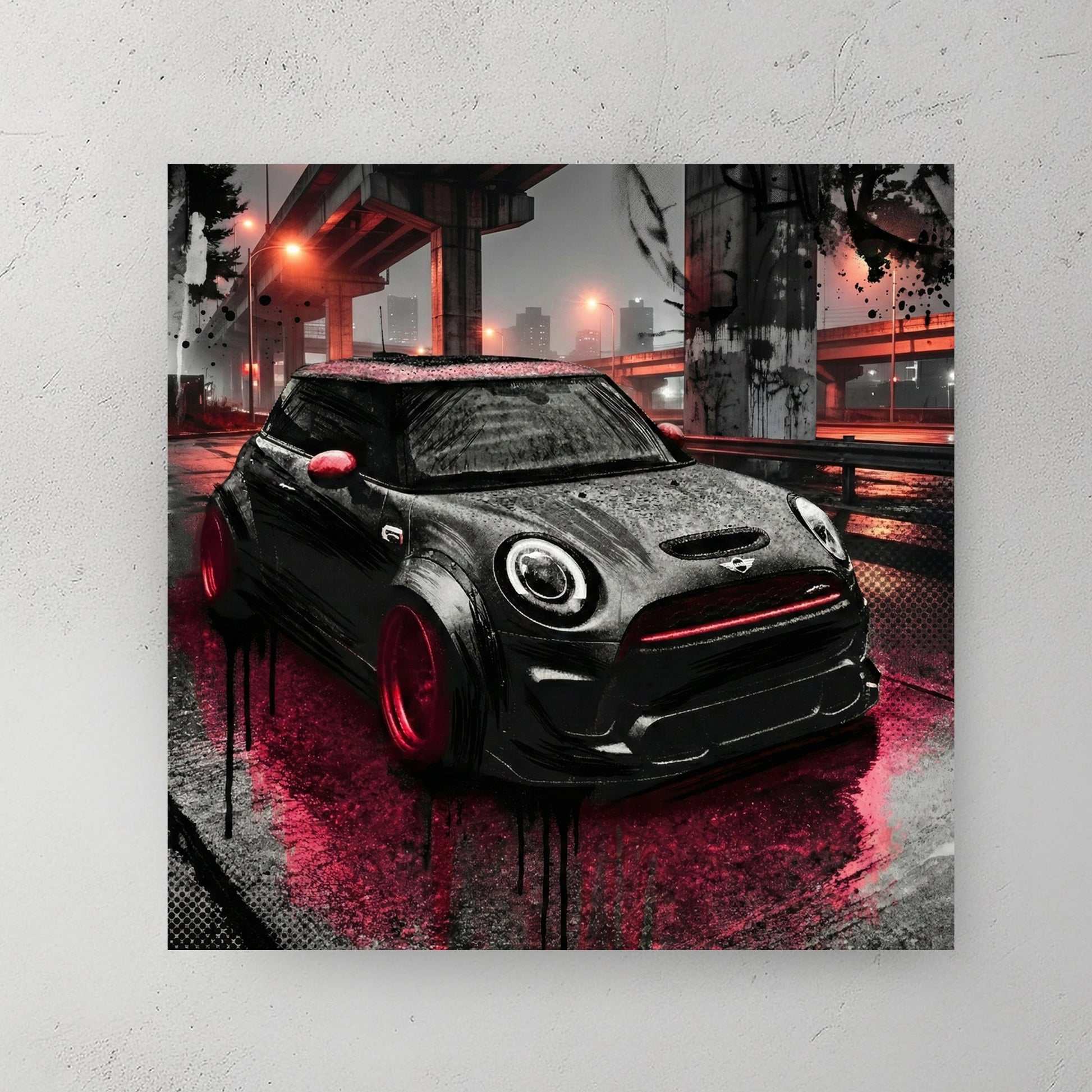MINI Cooper urban racing street art wall art print