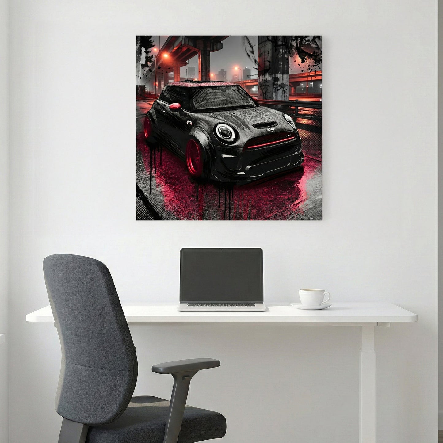 MINI Cooper urban racing street art wall art print