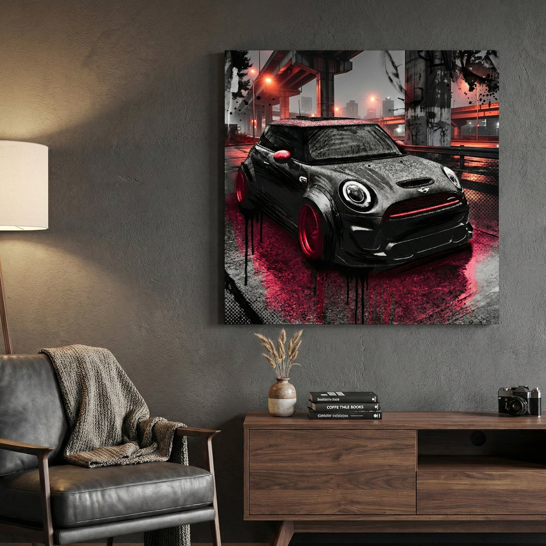 MINI Cooper urban racing street art wall art print