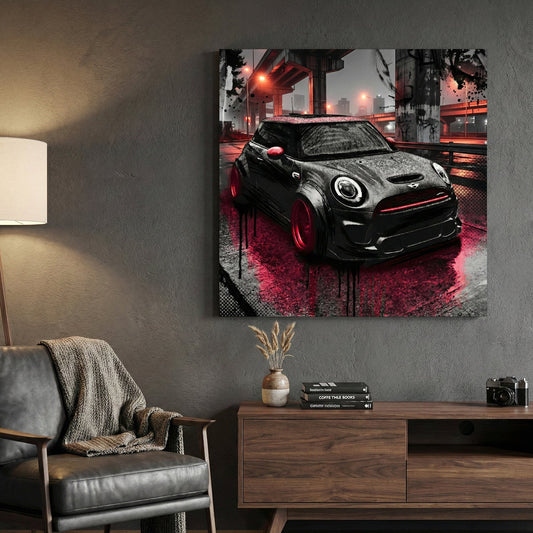 MINI Cooper urban racing street art wall art print