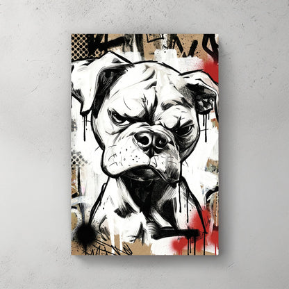 Bulldog sketch street art wall art print