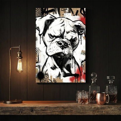 Bulldog sketch street art wall art print