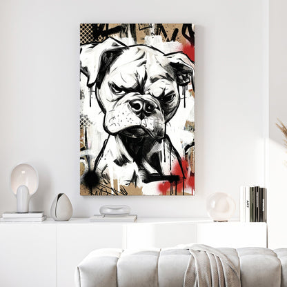 Bulldog sketch street art wall art print