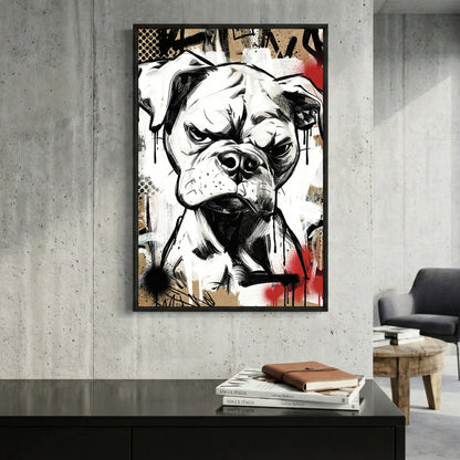 Bulldog sketch street art wall art print
