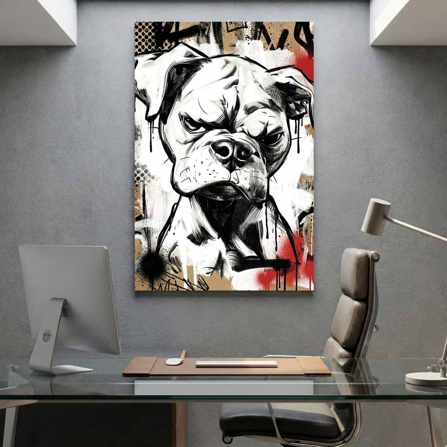 Bulldog sketch street art wall art print