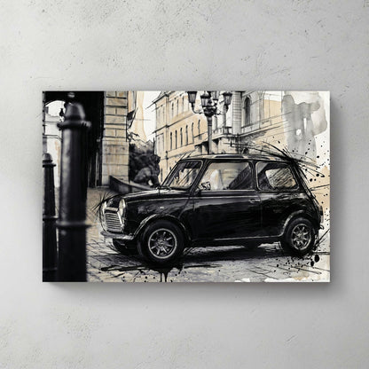 British MINI watercolour sketch wall art print