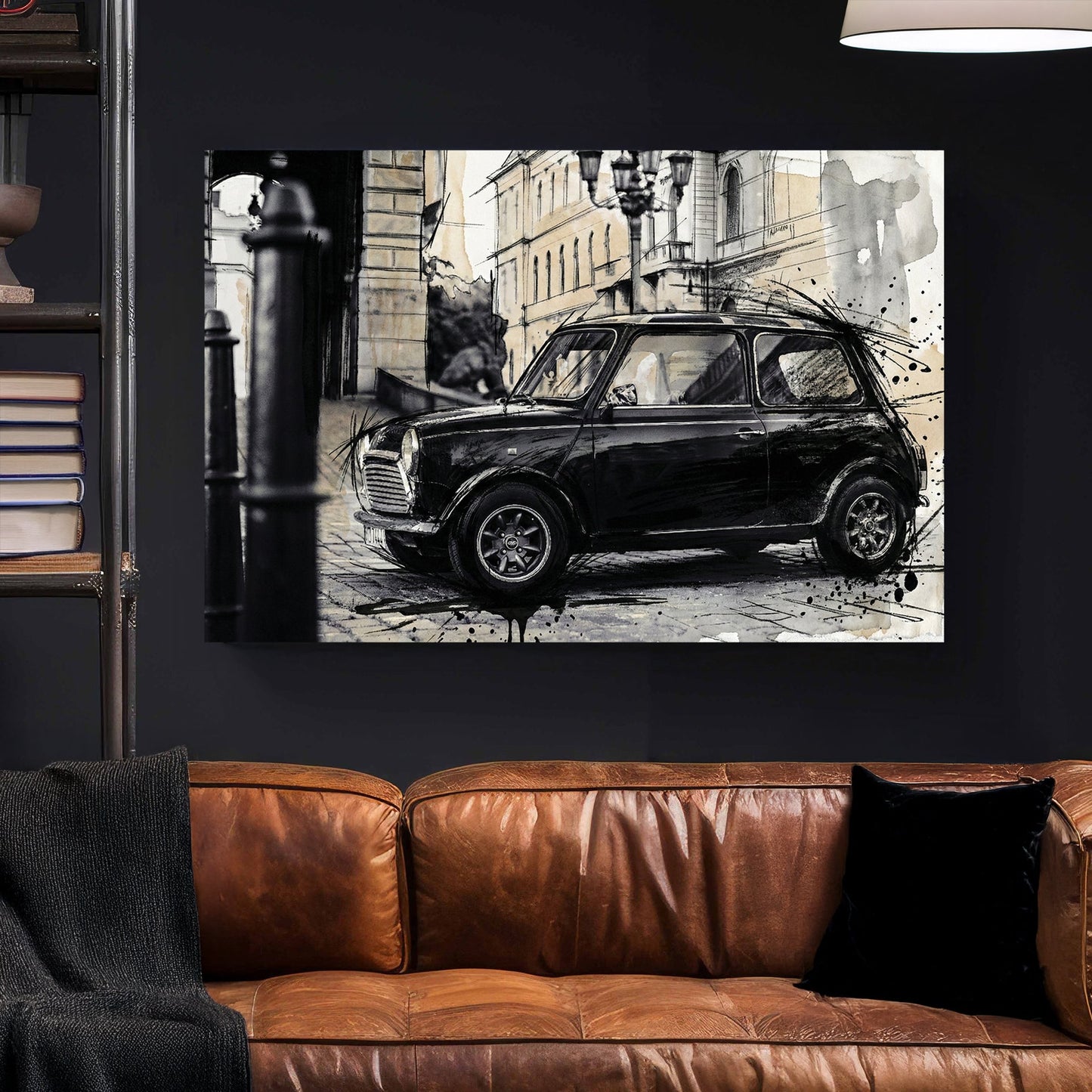 British MINI watercolour sketch wall art print