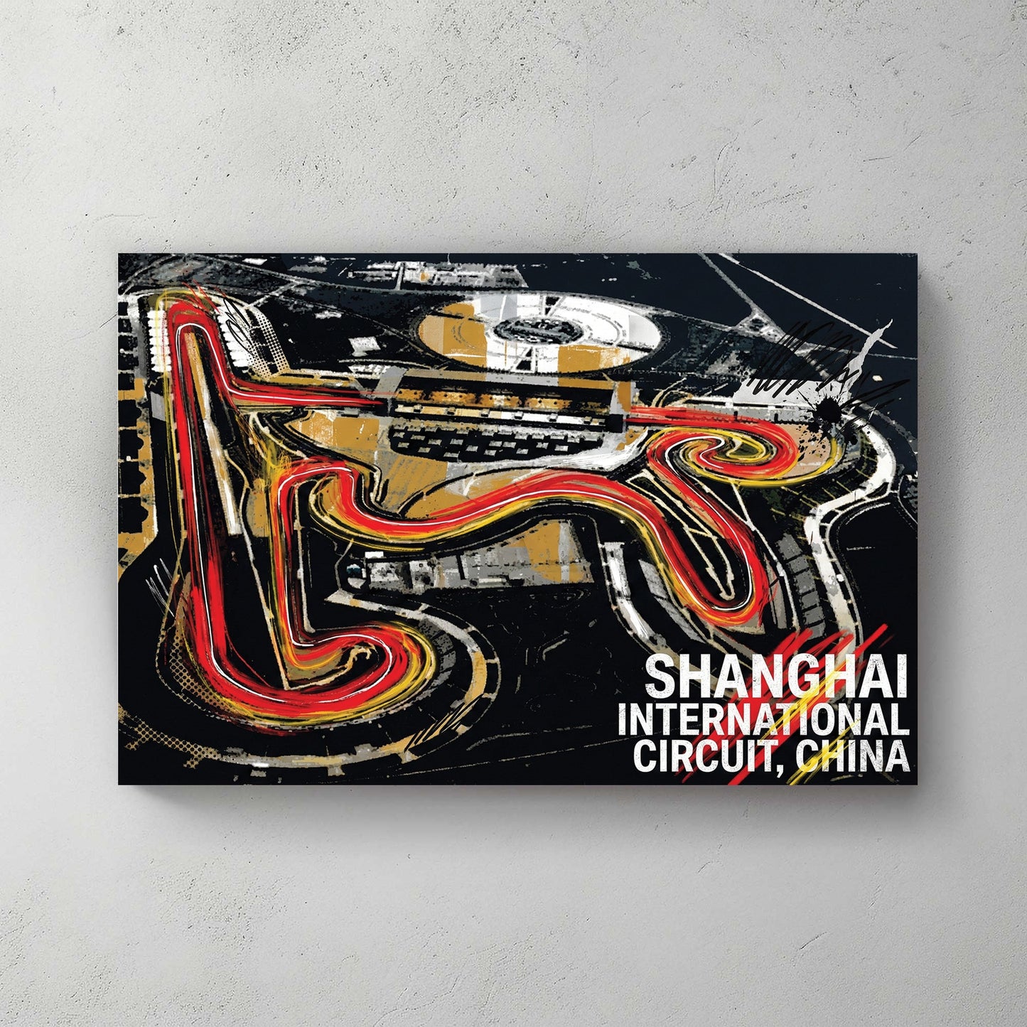 Shanghai circuit racing track neon wall art print