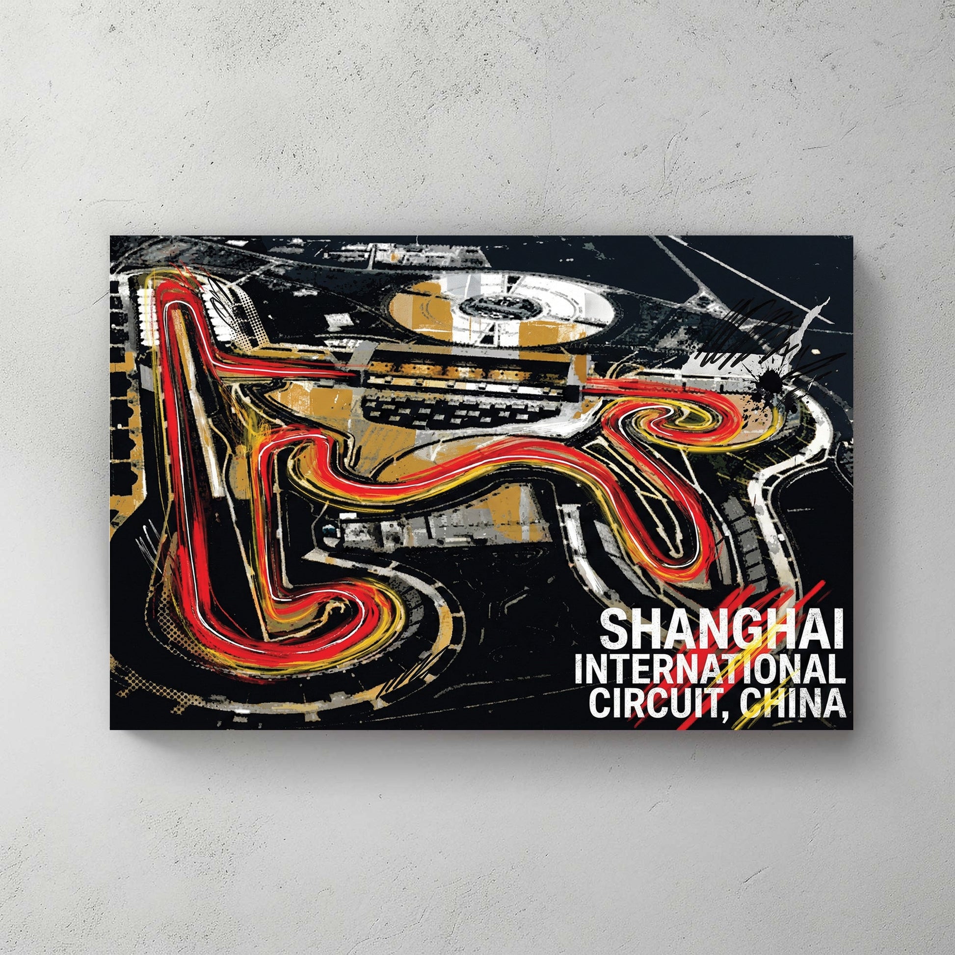 Shanghai circuit racing track neon wall art print