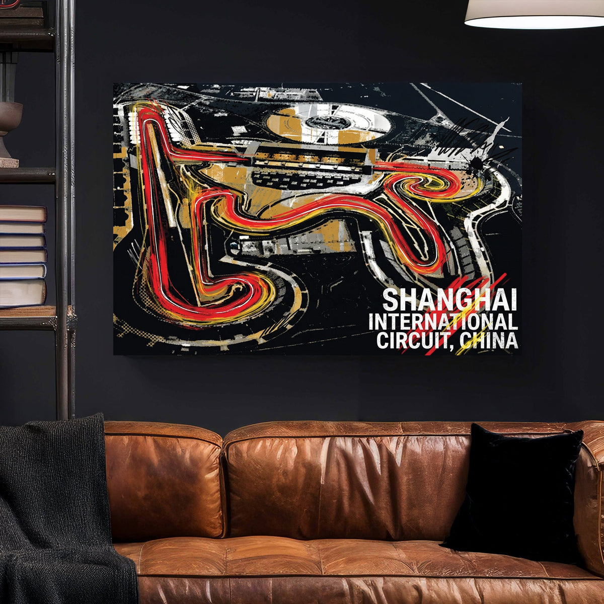 Shanghai circuit racing track neon wall art print