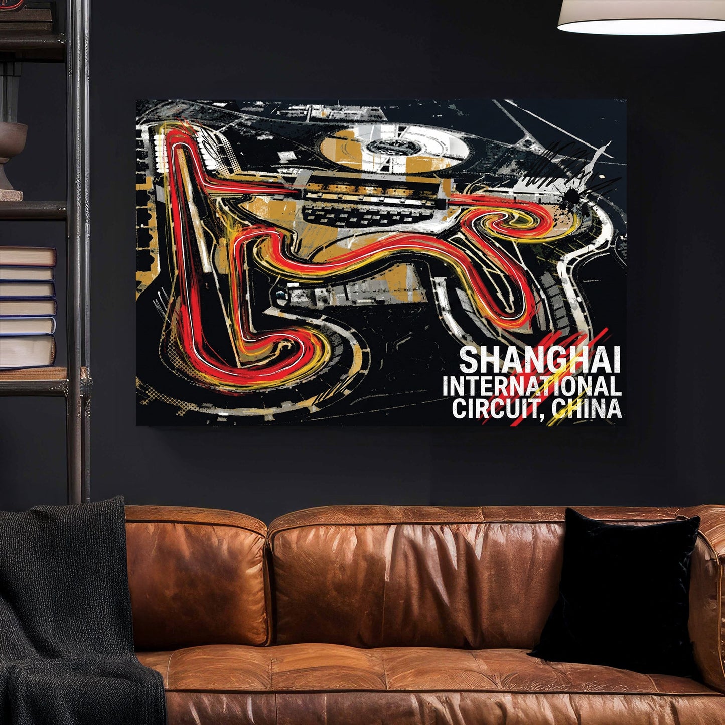 Shanghai circuit racing track neon wall art print